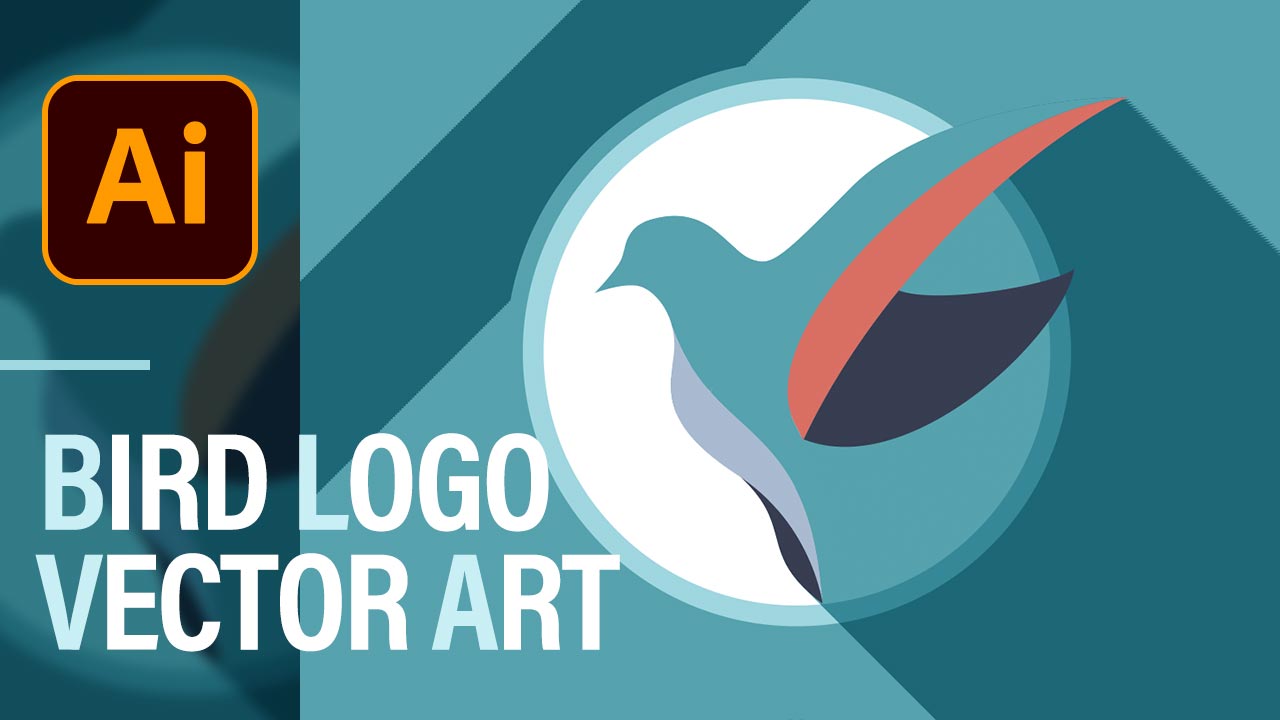 写真を元に鳥のシンボルロゴを作成してポスター風にアレンジするIllustratorスピードアート