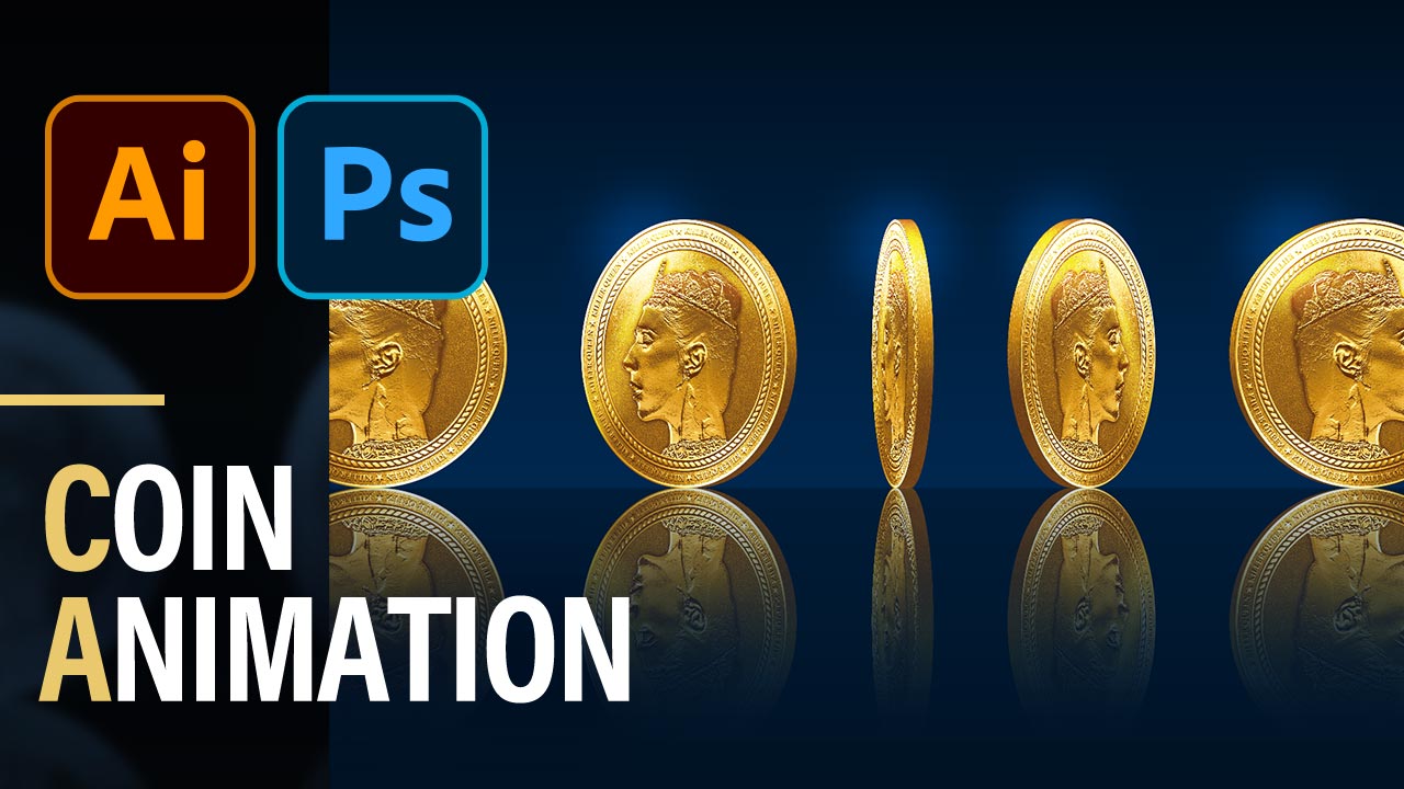 コインの回転アニメーションをIllustratorとPhotoshopで作るスピードアート！