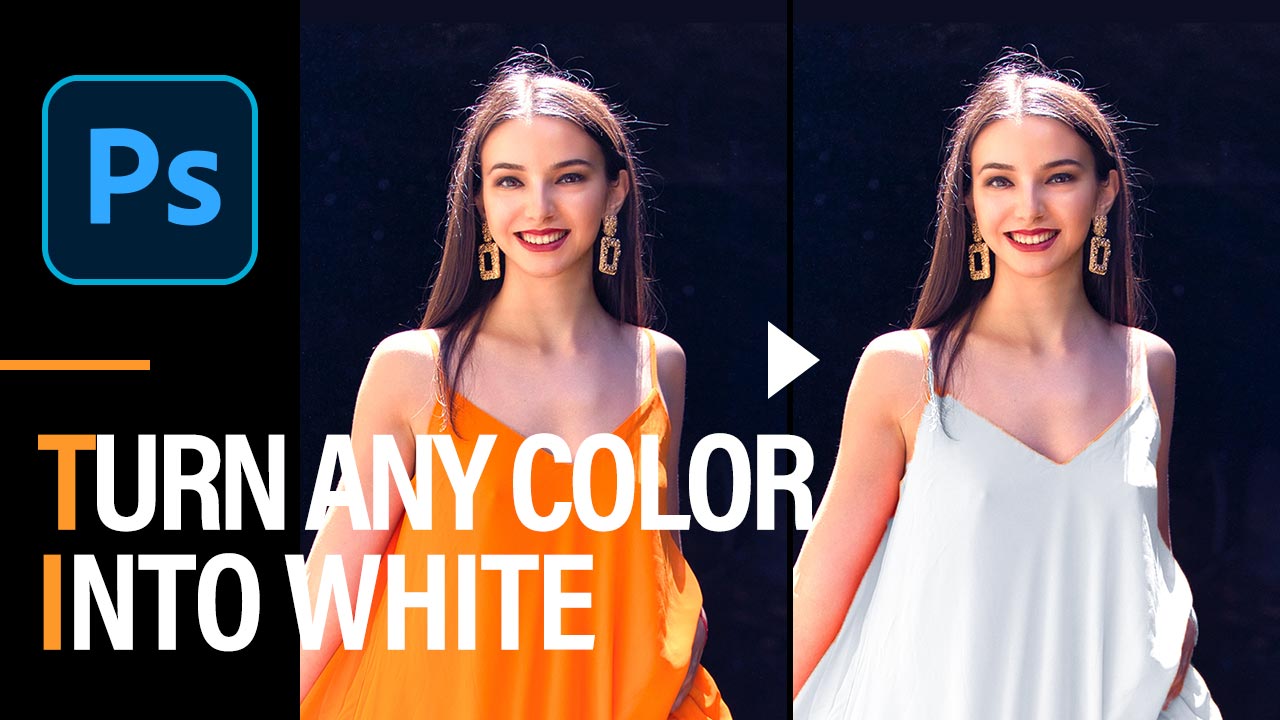 グラデーションマップを使って服の色を白に変えるPhotoshopスピードアート！（後半は白→オレンジに変更）